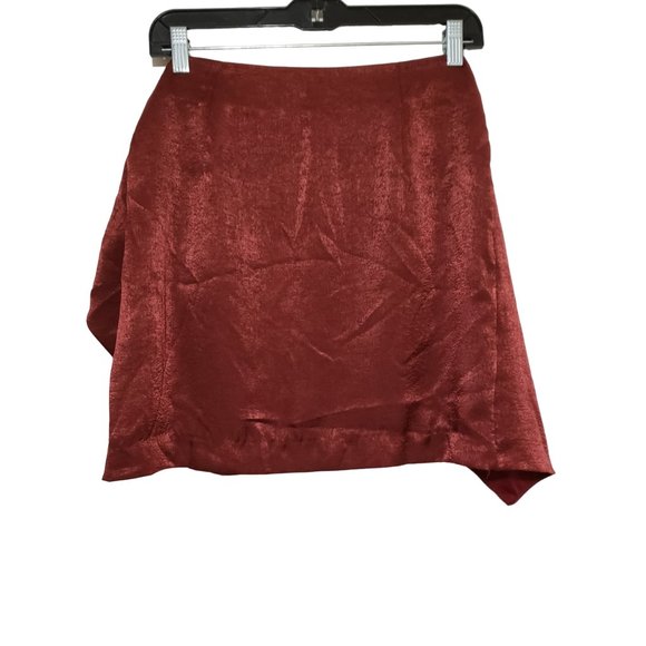 Glam Los Angeles Burgundy Wrap Tie Front Side Zip Skirt Medium NWT - Picture 3 of 7